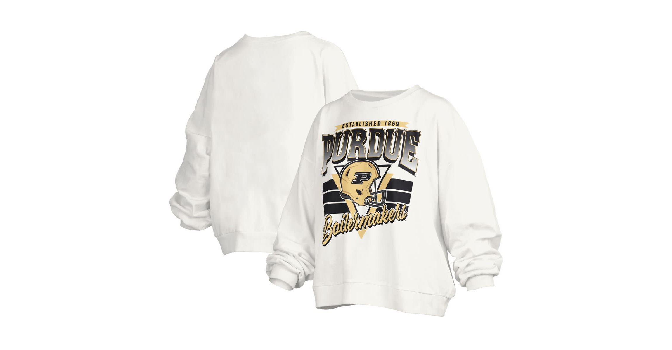 NCAA Purdue Boilermakers Janice Retro Logo Oversized Pullover Sweatshirt