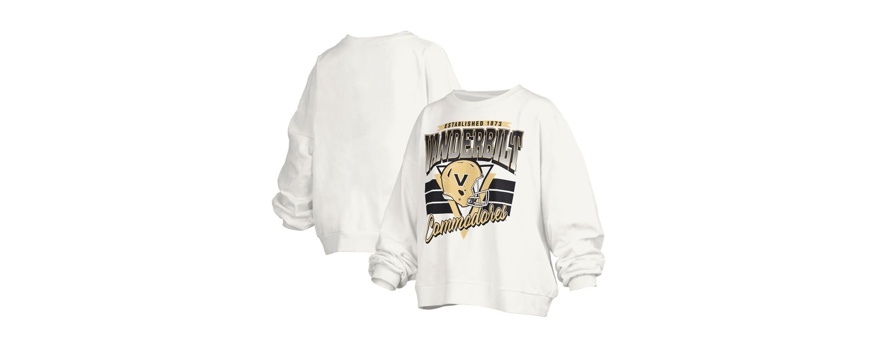 NCAA Vanderbilt Commodores Janice Retro Logo Oversized Pullover Sweatshirt
