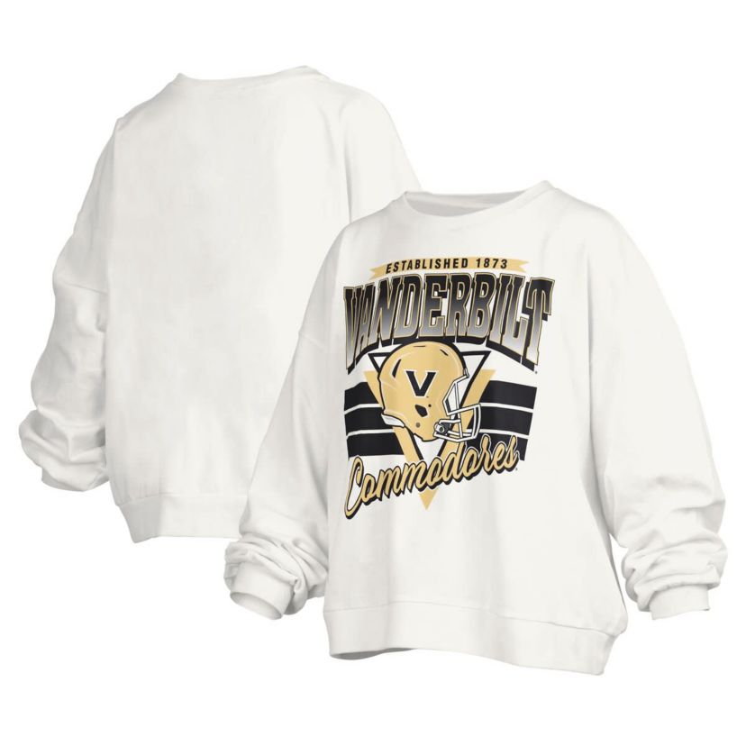NCAA Vanderbilt Commodores Janice Retro Logo Oversized Pullover Sweatshirt