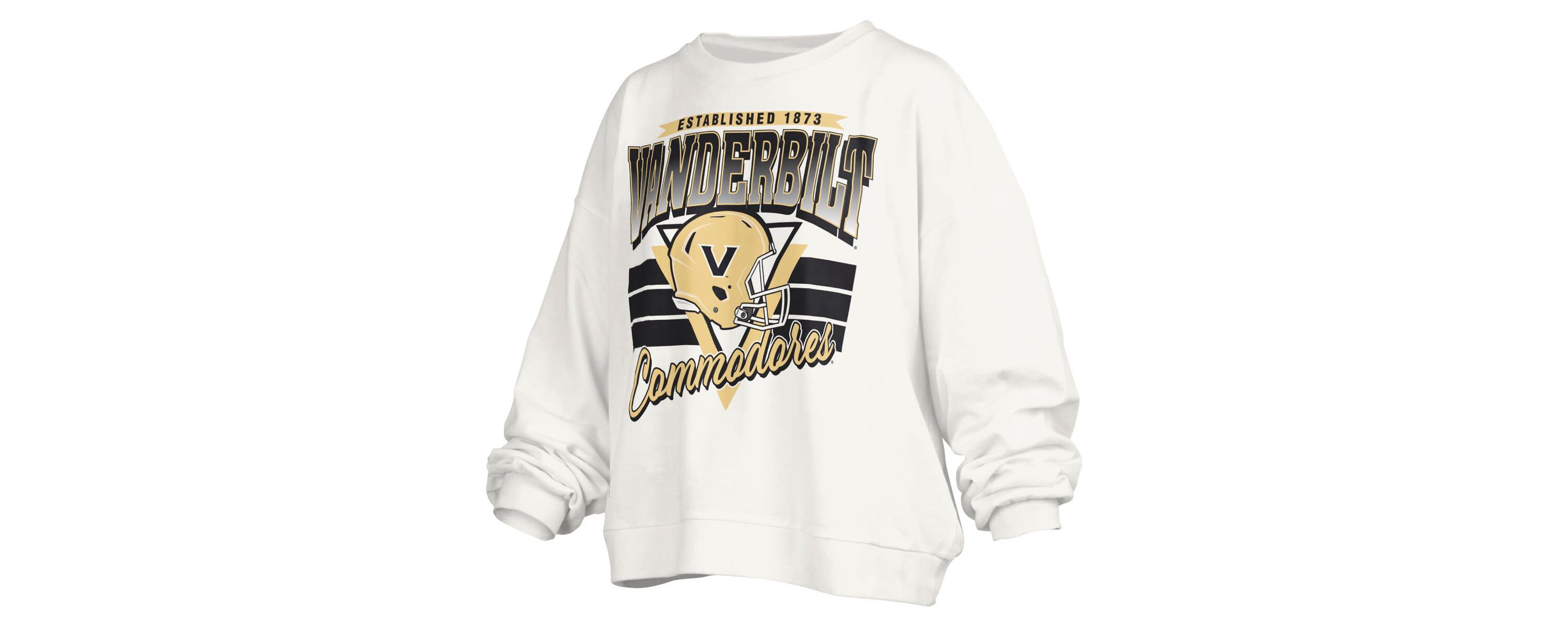 NCAA Vanderbilt Commodores Janice Retro Logo Oversized Pullover Sweatshirt