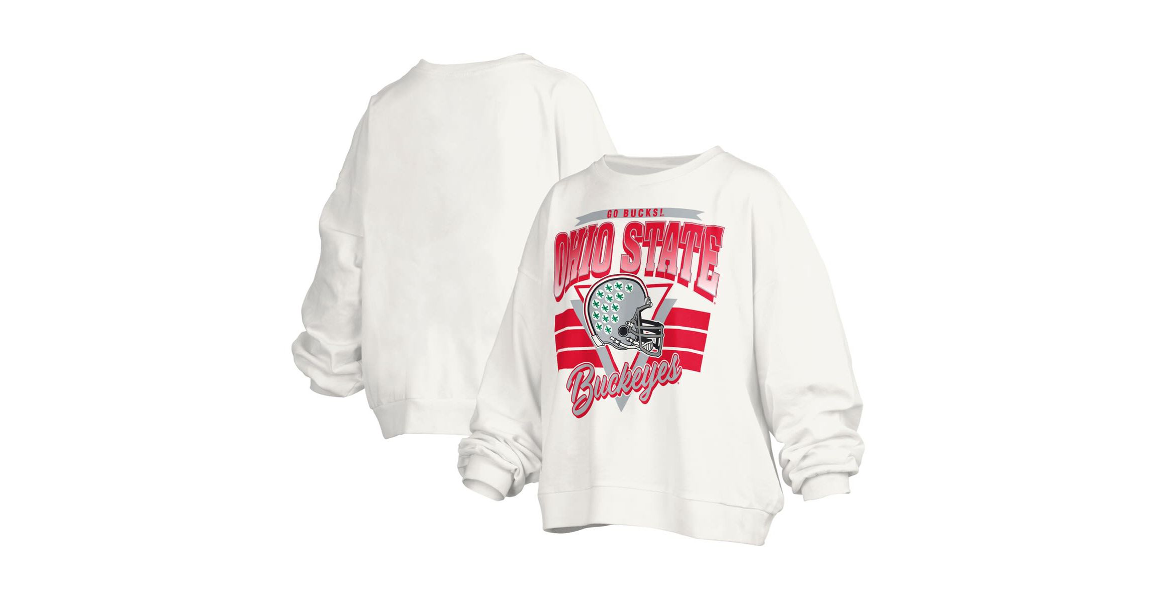NCAA Ohio State Buckeyes Janice Retro Logo Oversized Pullover Sweatshirt