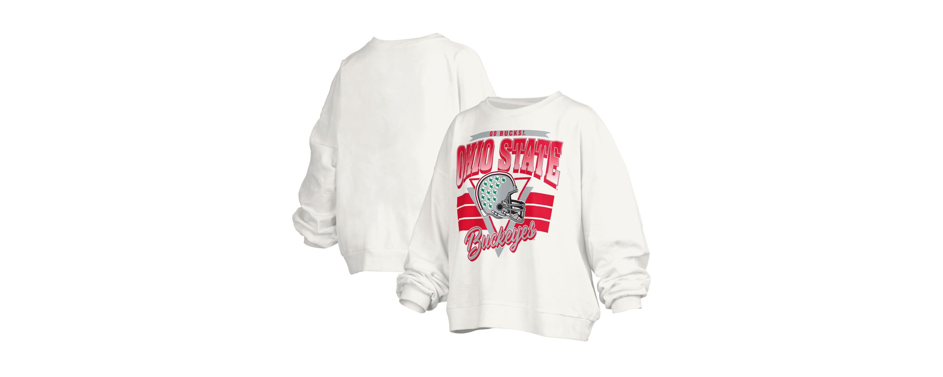 NCAA Ohio State Buckeyes Janice Retro Logo Oversized Pullover Sweatshirt