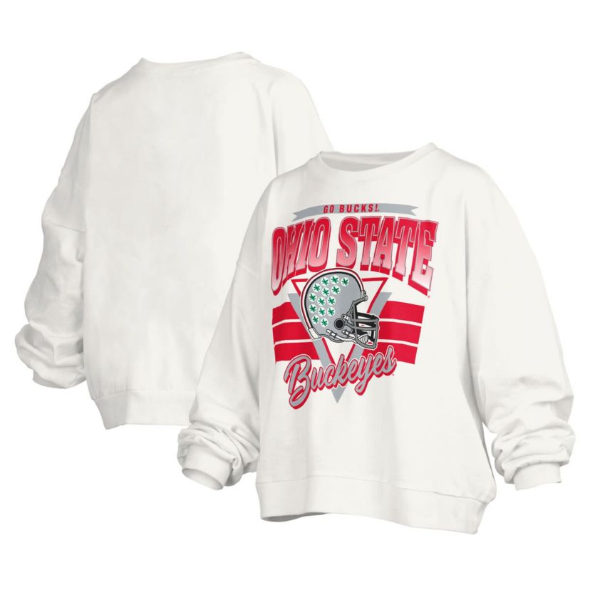 NCAA Ohio State Buckeyes Janice Retro Logo Oversized Pullover Sweatshirt