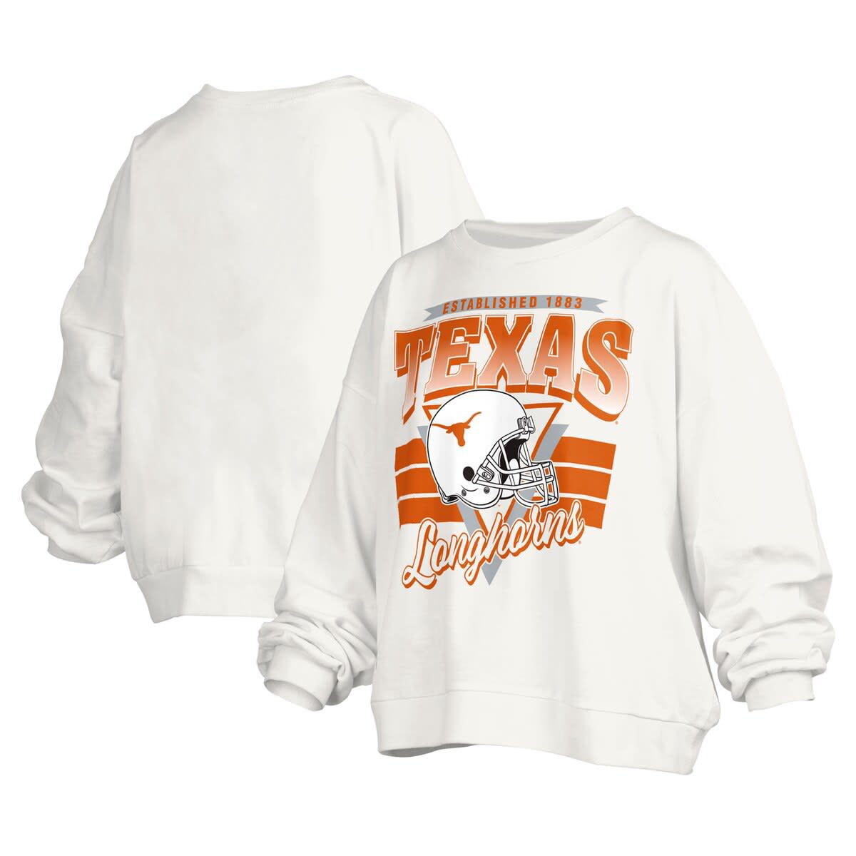 NCAA Texas Longhorns Janice Retro Logo Oversized Pullover Sweatshirt