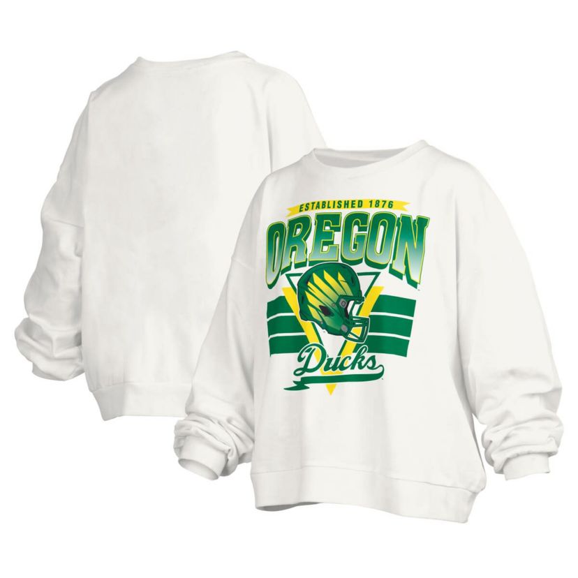 NCAA Oregon Ducks Janice Retro Logo Oversized Pullover Sweatshirt