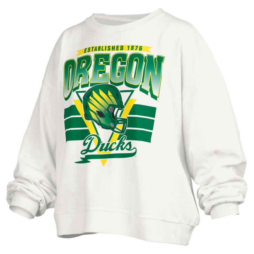 NCAA Oregon Ducks Janice Retro Logo Oversized Pullover Sweatshirt