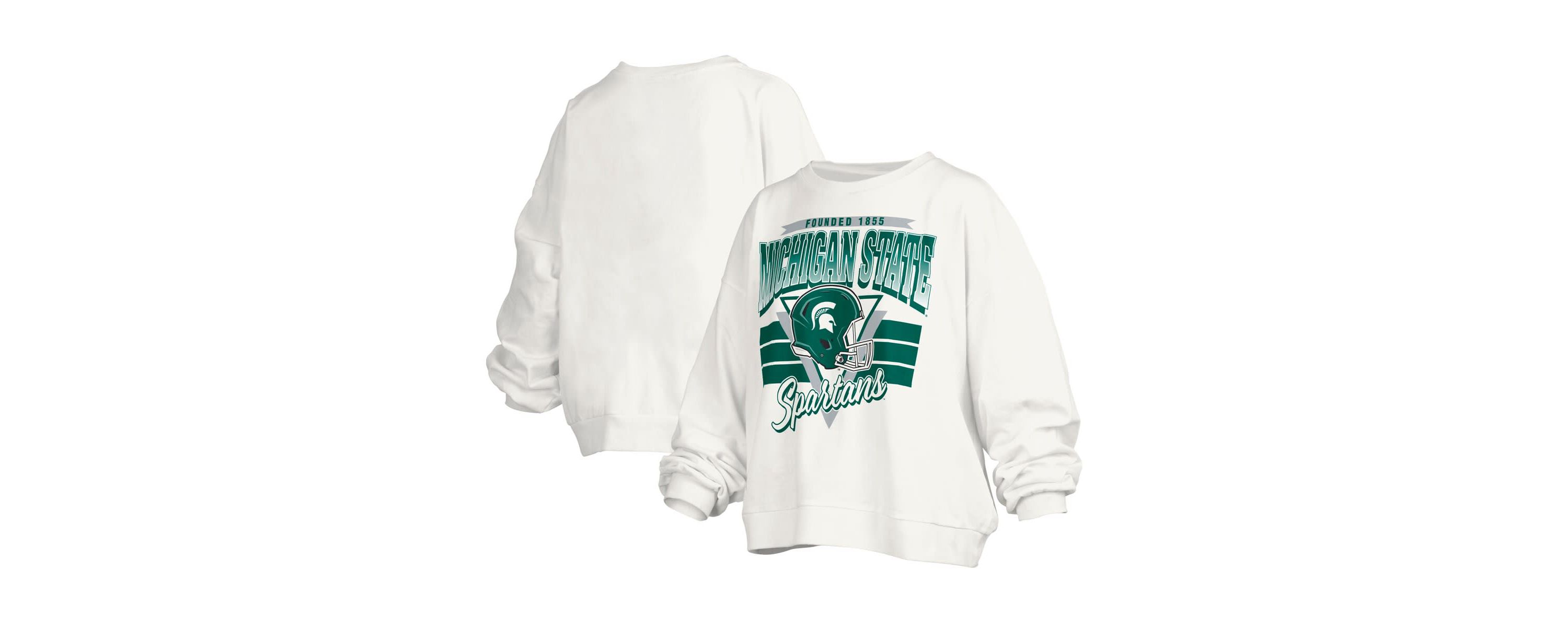 NCAA Michigan State Spartans Janice Retro Logo Oversized Pullover Sweatshirt