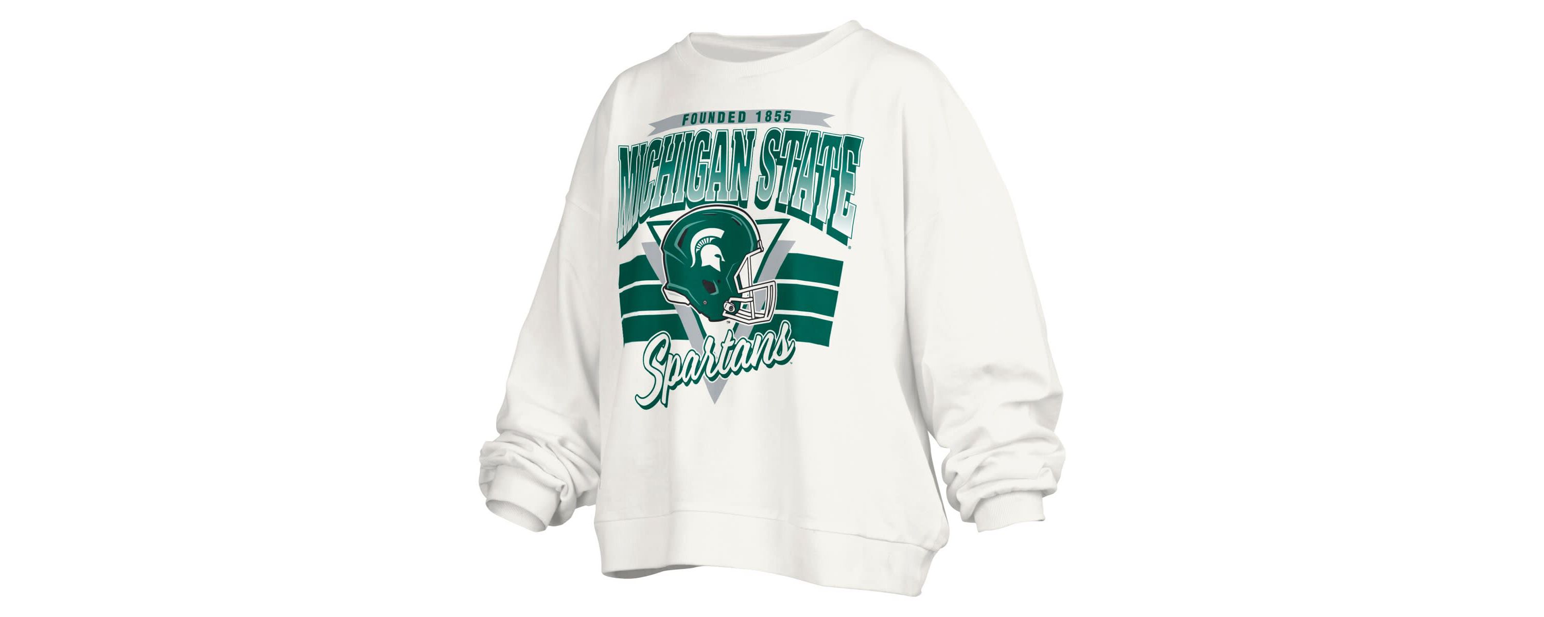 NCAA Michigan State Spartans Janice Retro Logo Oversized Pullover Sweatshirt