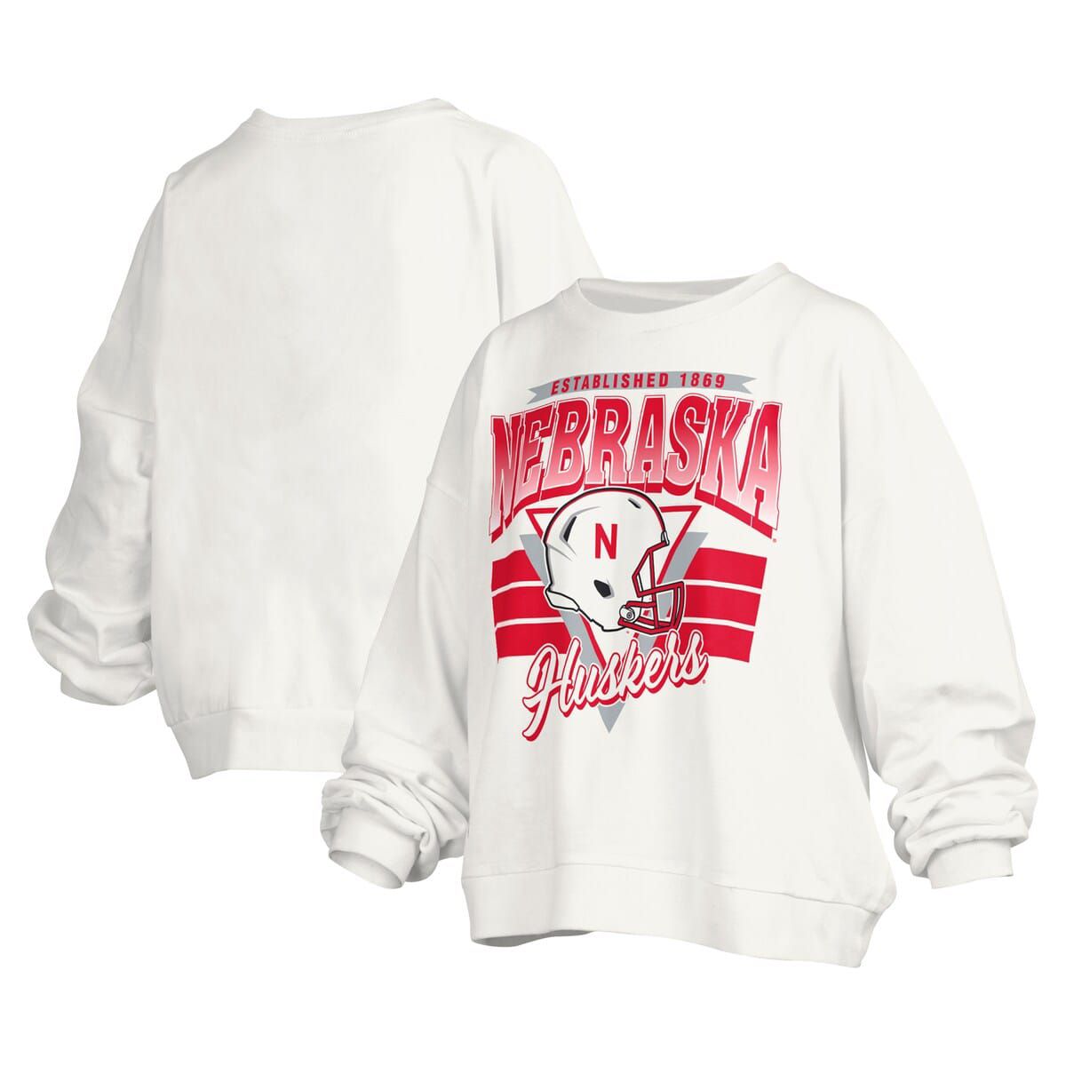 NCAA Nebraska Huskers Janice Retro Logo Oversized Pullover Sweatshirt