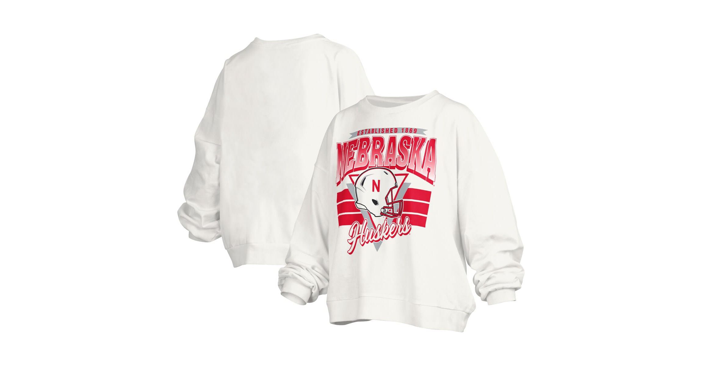 NCAA Nebraska Huskers Janice Retro Logo Oversized Pullover Sweatshirt
