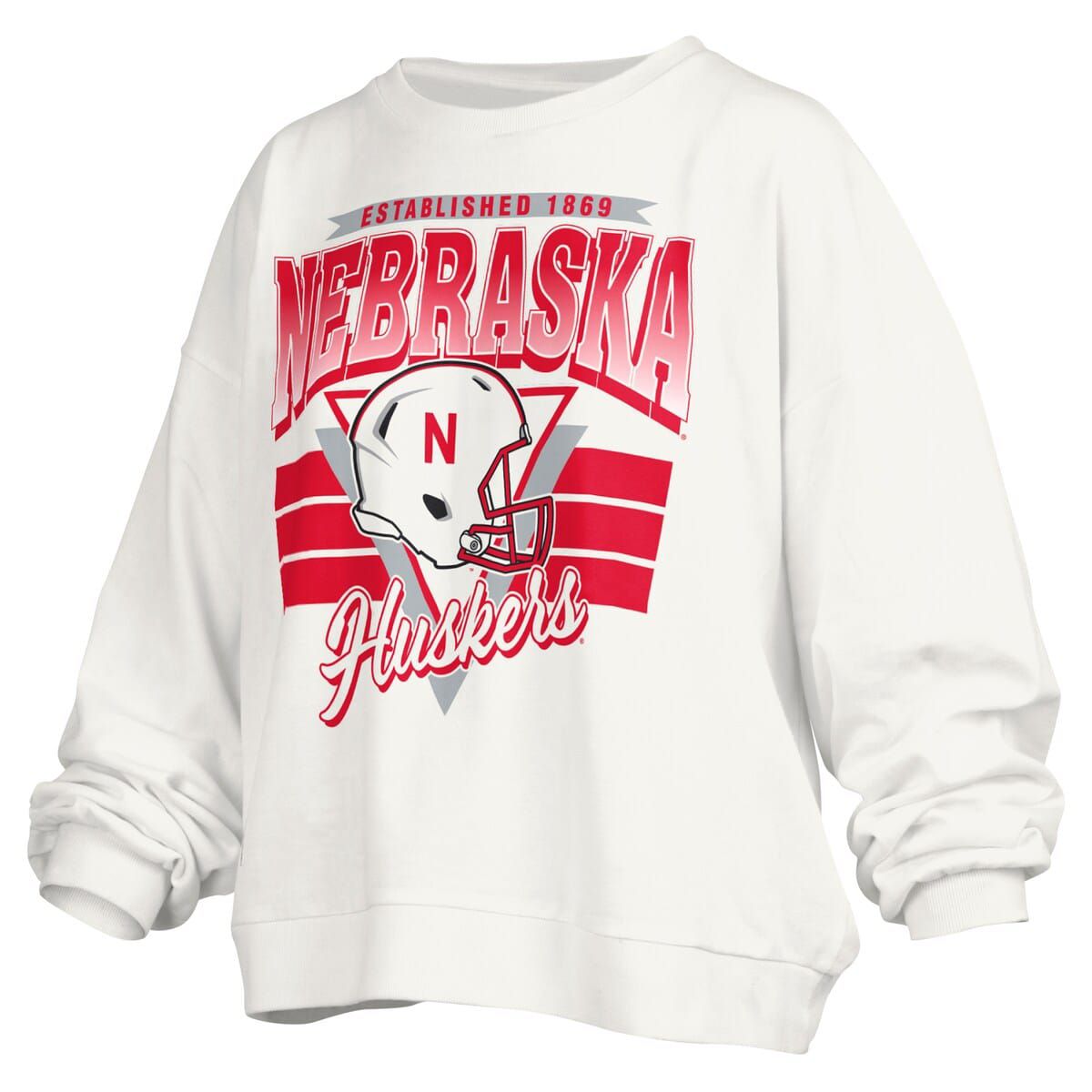 NCAA Nebraska Huskers Janice Retro Logo Oversized Pullover Sweatshirt