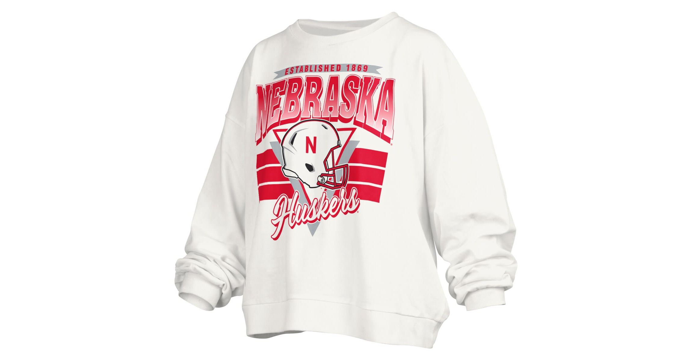 NCAA Nebraska Huskers Janice Retro Logo Oversized Pullover Sweatshirt