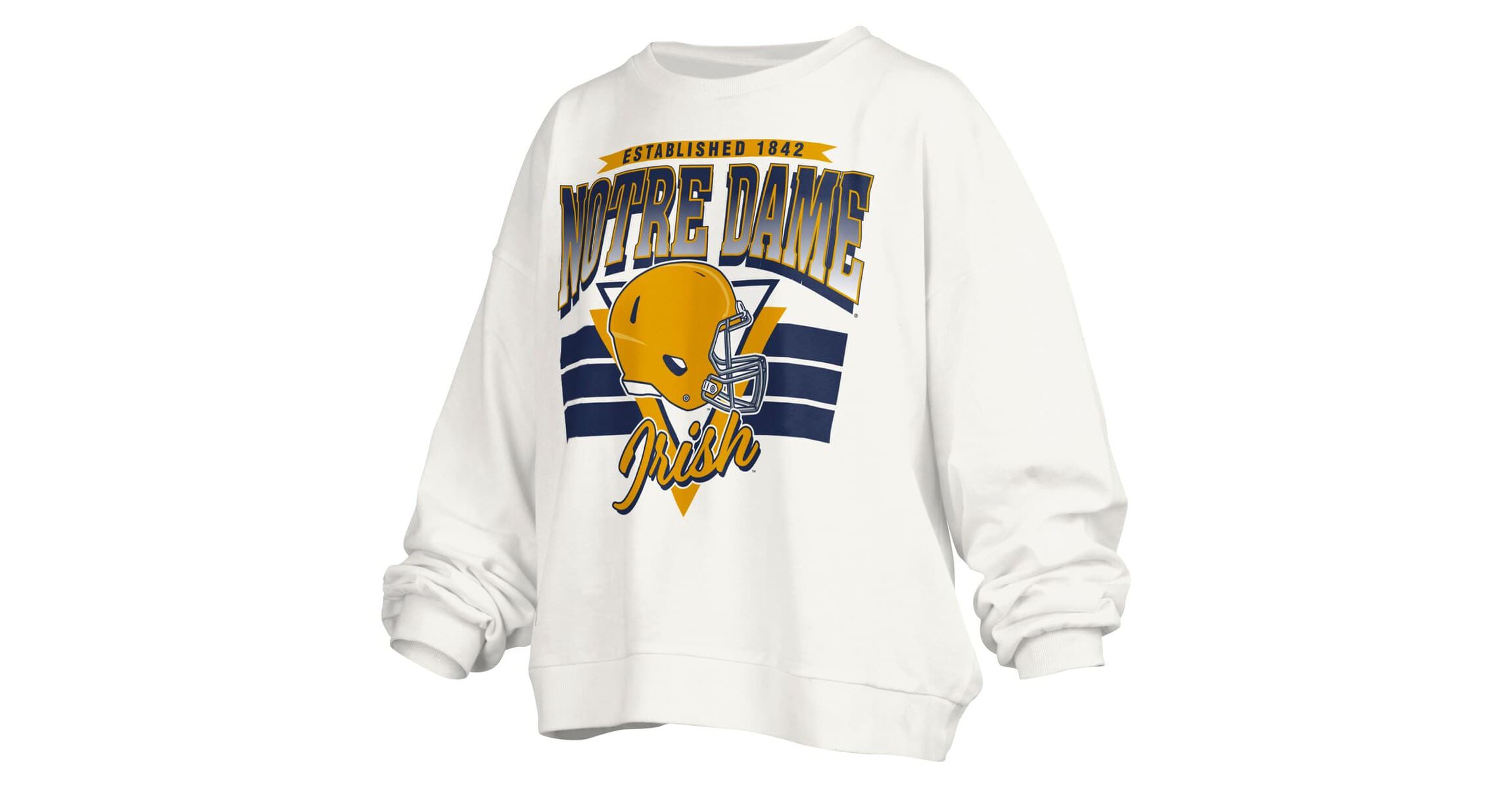 NCAA Notre Dame Fighting Irish Janice Retro Logo Oversized Pullover Sweatshirt