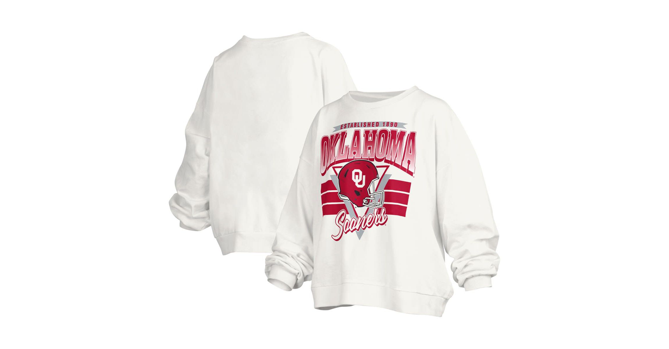 NCAA Oklahoma Sooners Janice Retro Logo Oversized Pullover Sweatshirt