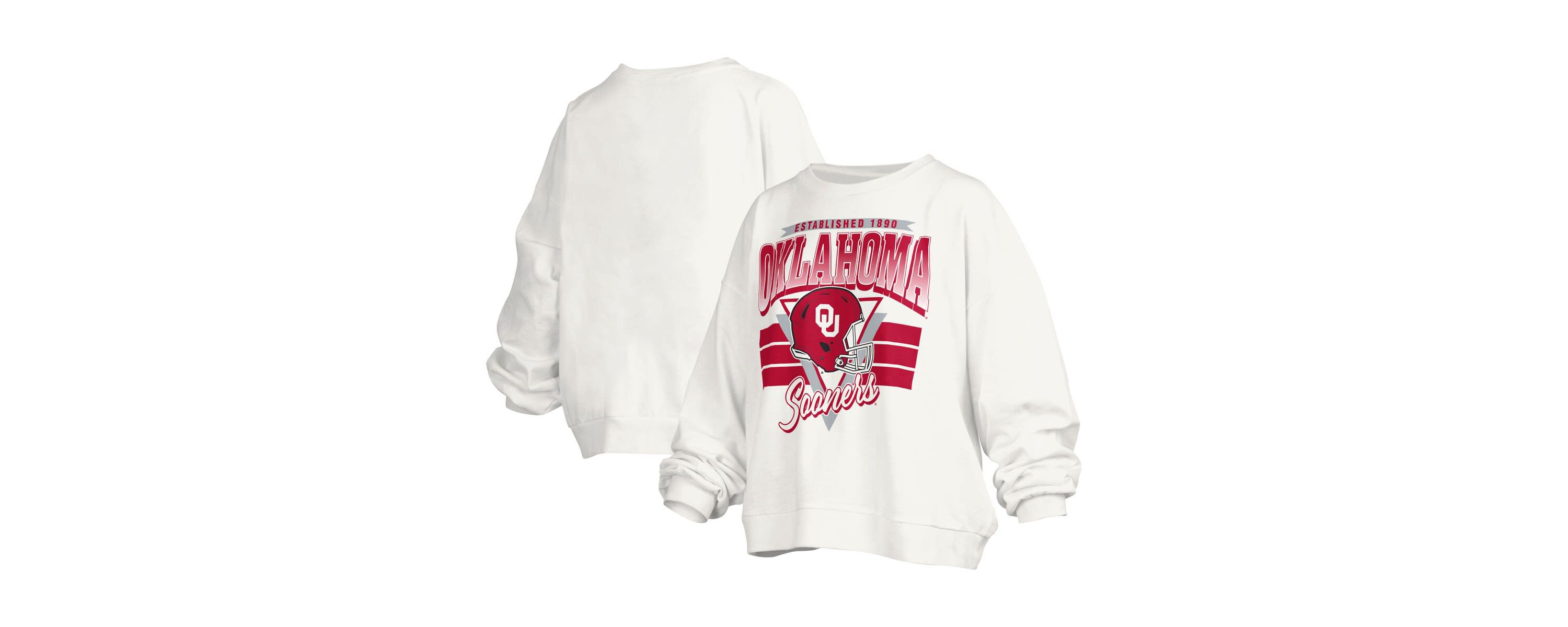 NCAA Oklahoma Sooners Janice Retro Logo Oversized Pullover Sweatshirt
