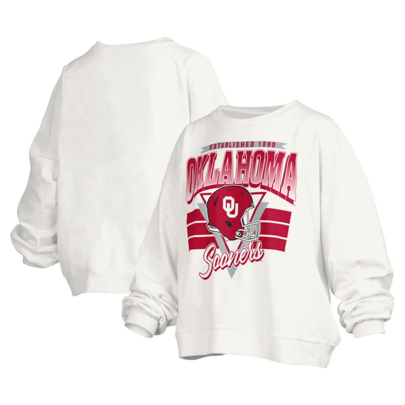 NCAA Oklahoma Sooners Janice Retro Logo Oversized Pullover Sweatshirt