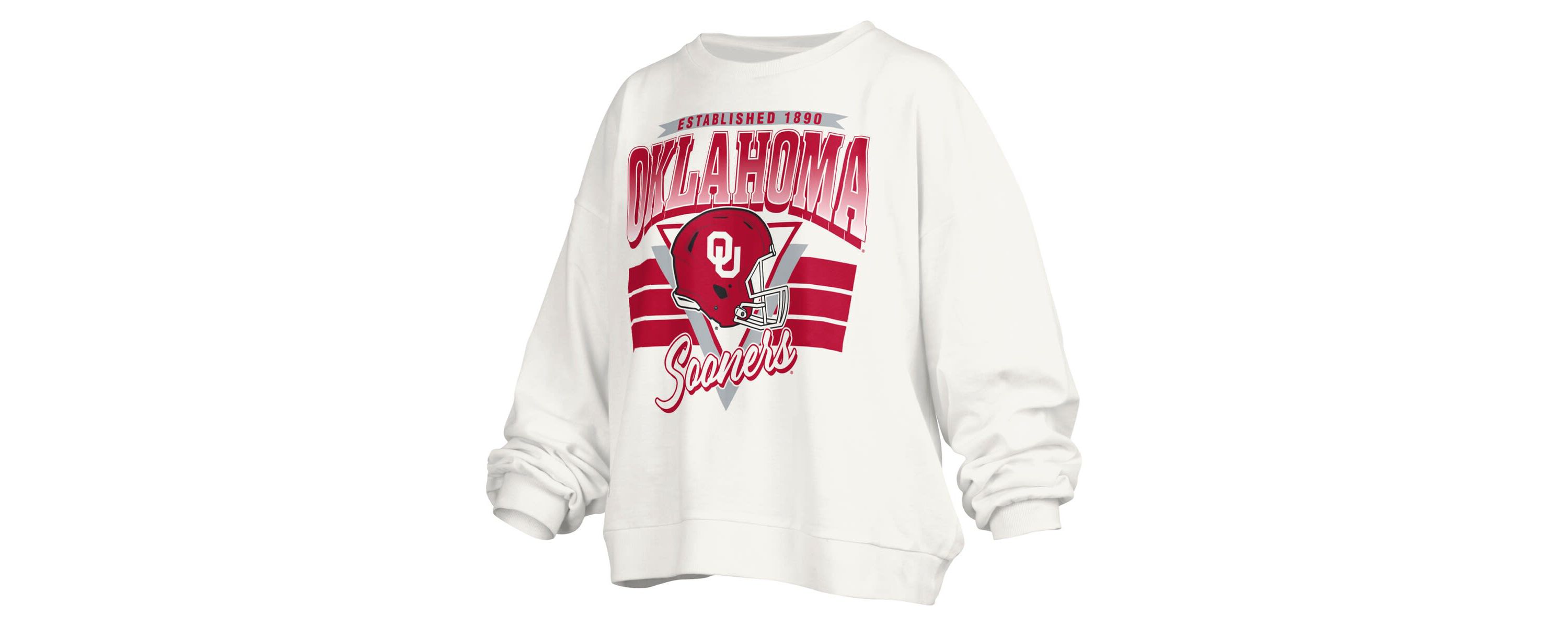 NCAA Oklahoma Sooners Janice Retro Logo Oversized Pullover Sweatshirt