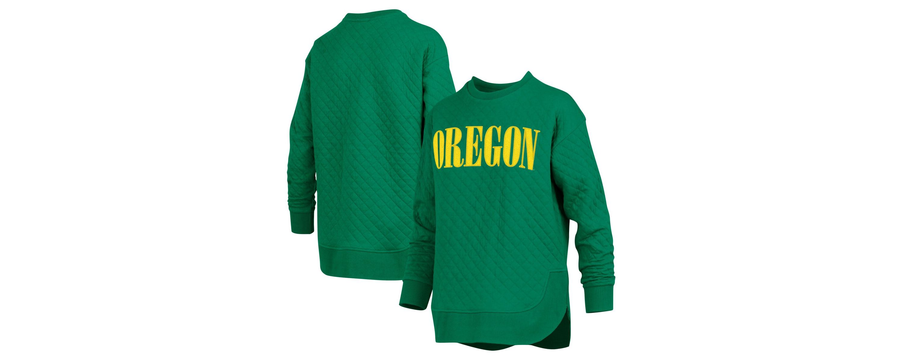 NCAA Oregon Ducks Quilted Long Sleeve Pullover Sweatshirt
