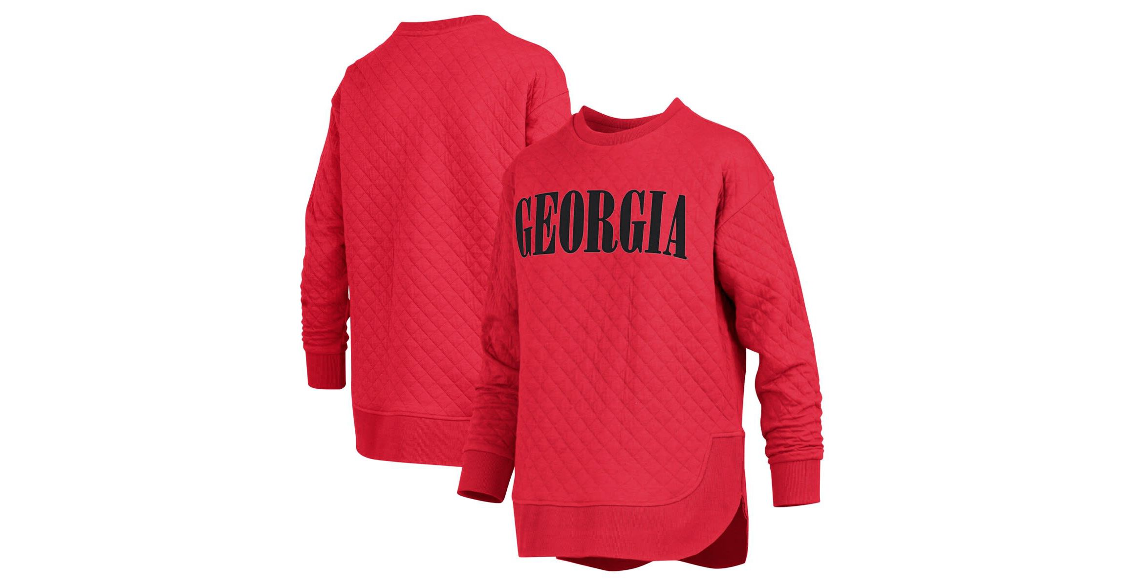 NCAA Georgia Bulldogs Quilted Long Sleeve Pullover Sweatshirt