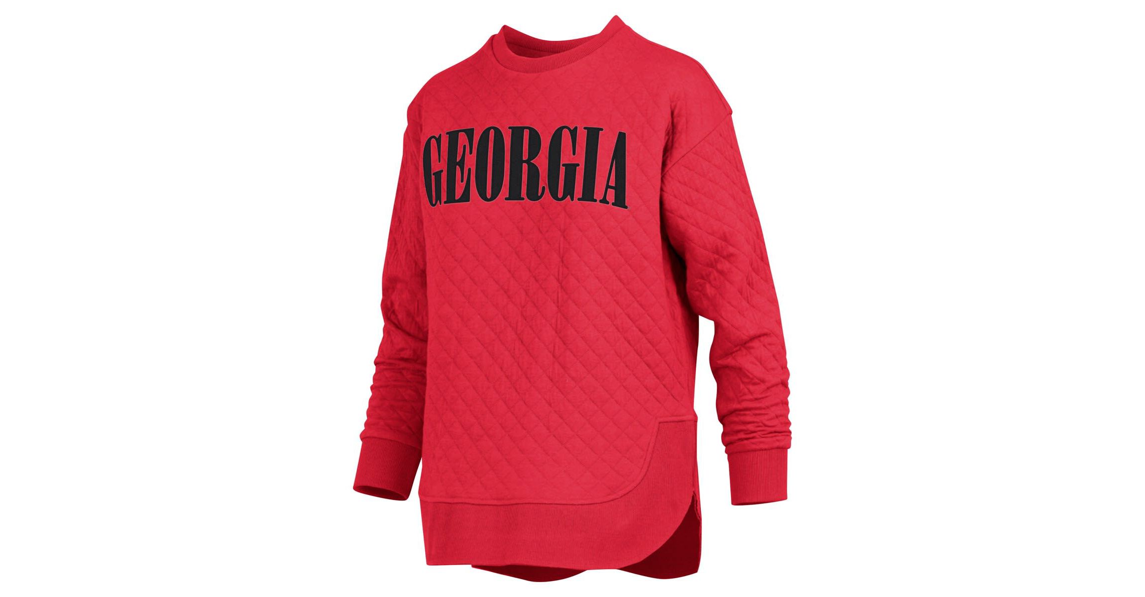 NCAA Georgia Bulldogs Quilted Long Sleeve Pullover Sweatshirt