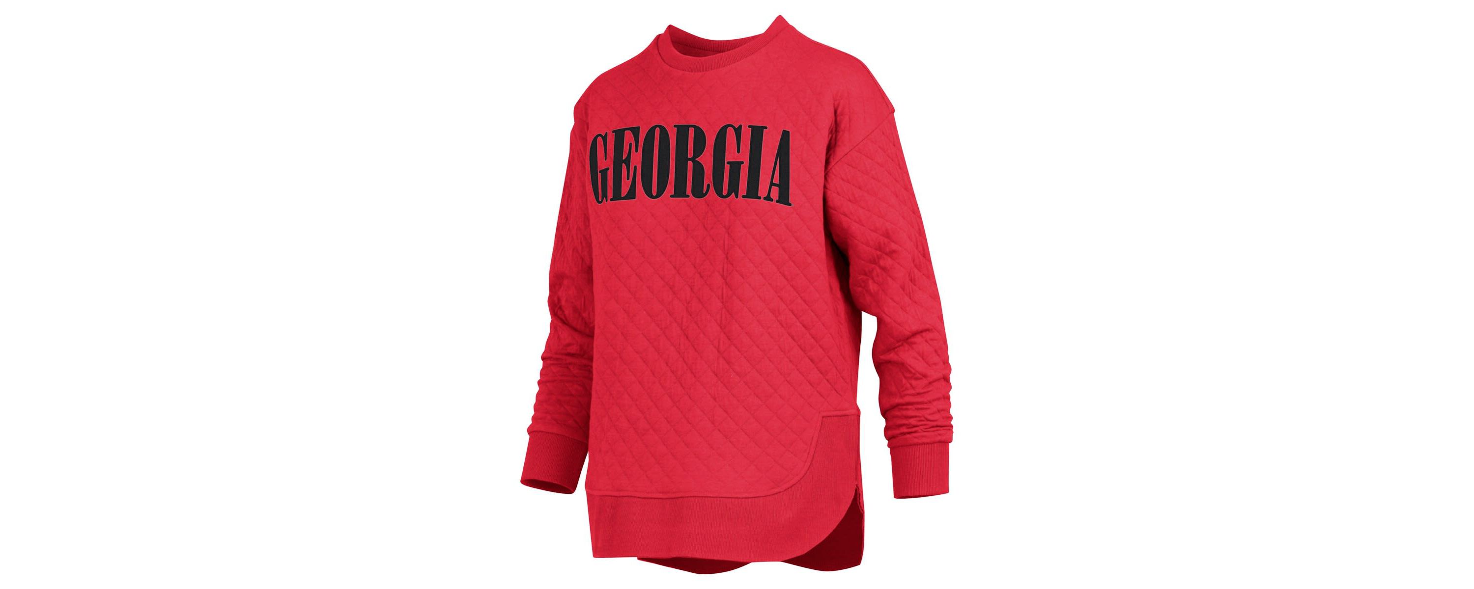 NCAA Georgia Bulldogs Quilted Long Sleeve Pullover Sweatshirt