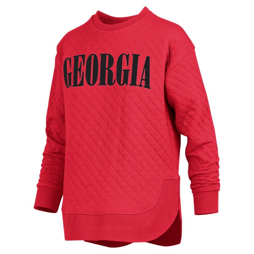 NCAA Georgia Bulldogs Quilted Long Sleeve Pullover Sweatshirt