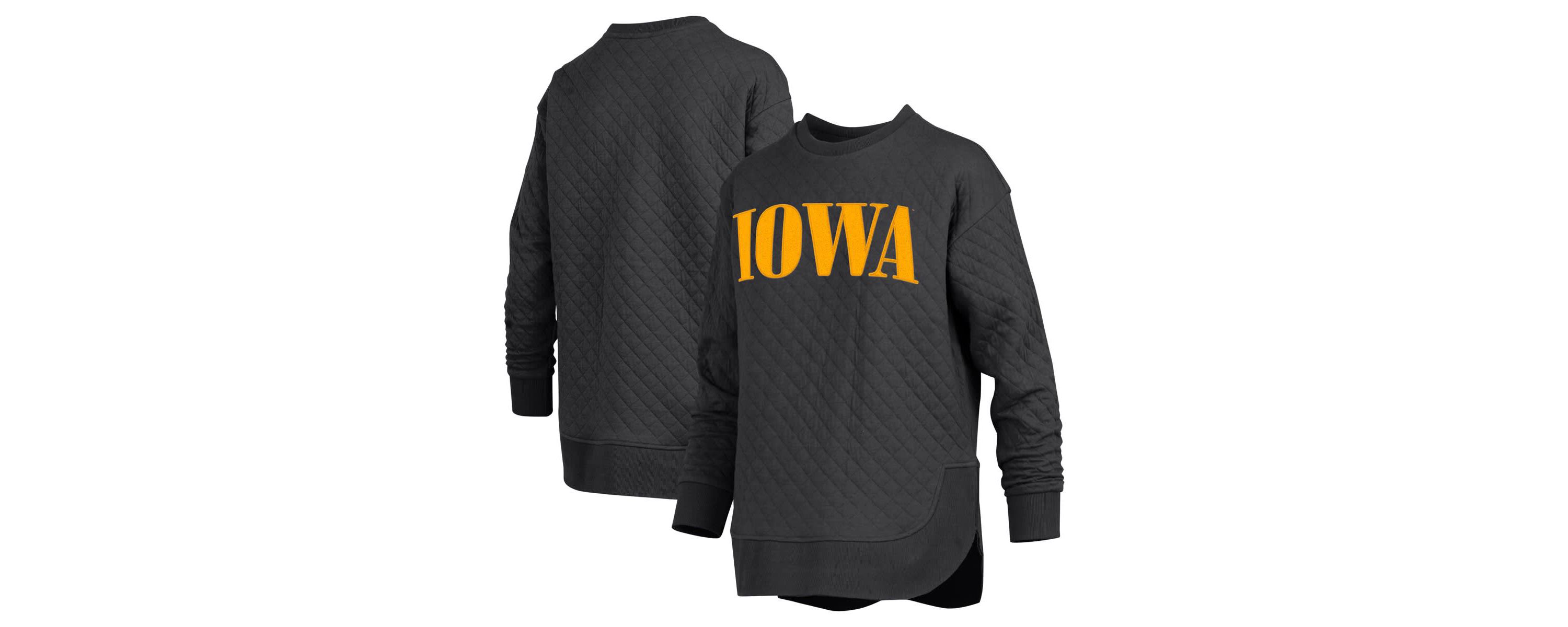 NCAA Iowa Hawkeyes Quilted Long Sleeve Pullover Sweatshirt