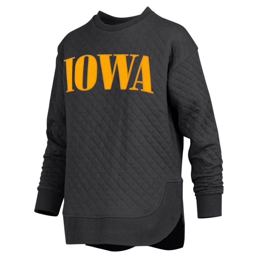 NCAA Iowa Hawkeyes Quilted Long Sleeve Pullover Sweatshirt