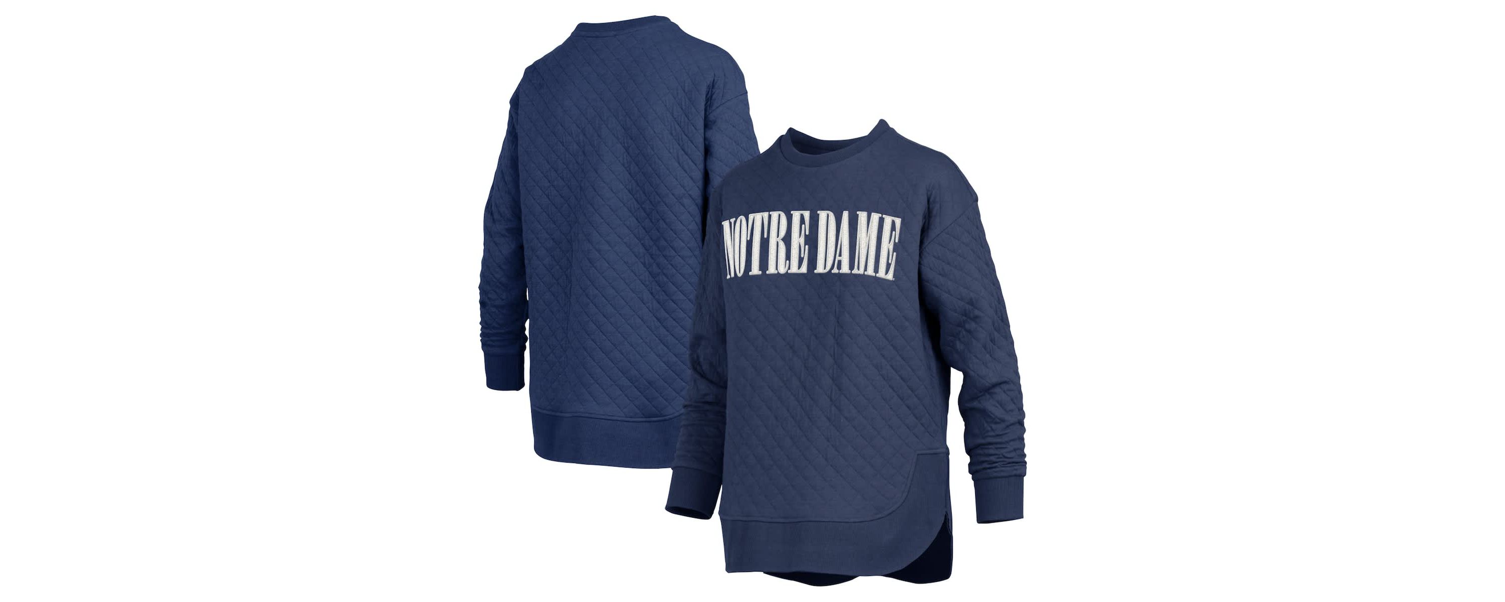 NCAA Notre Dame Fighting Irish Quilted Long Sleeve Pullover Sweatshirt