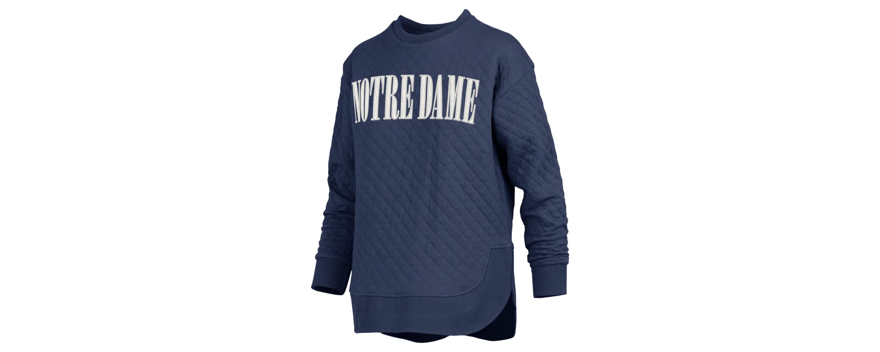 NCAA Notre Dame Fighting Irish Quilted Long Sleeve Pullover Sweatshirt