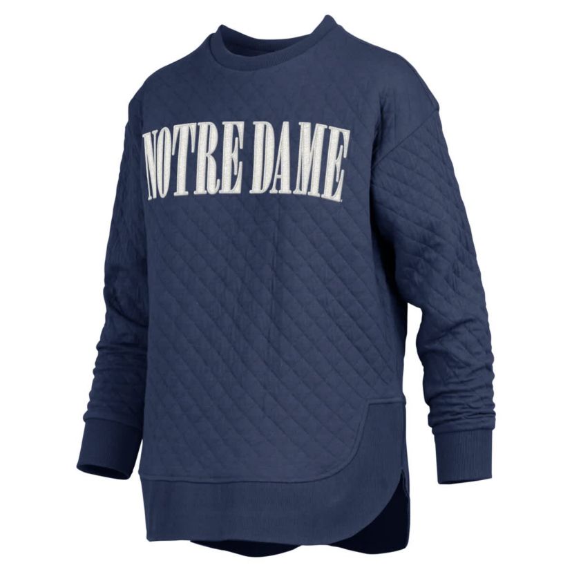 NCAA Notre Dame Fighting Irish Quilted Long Sleeve Pullover Sweatshirt