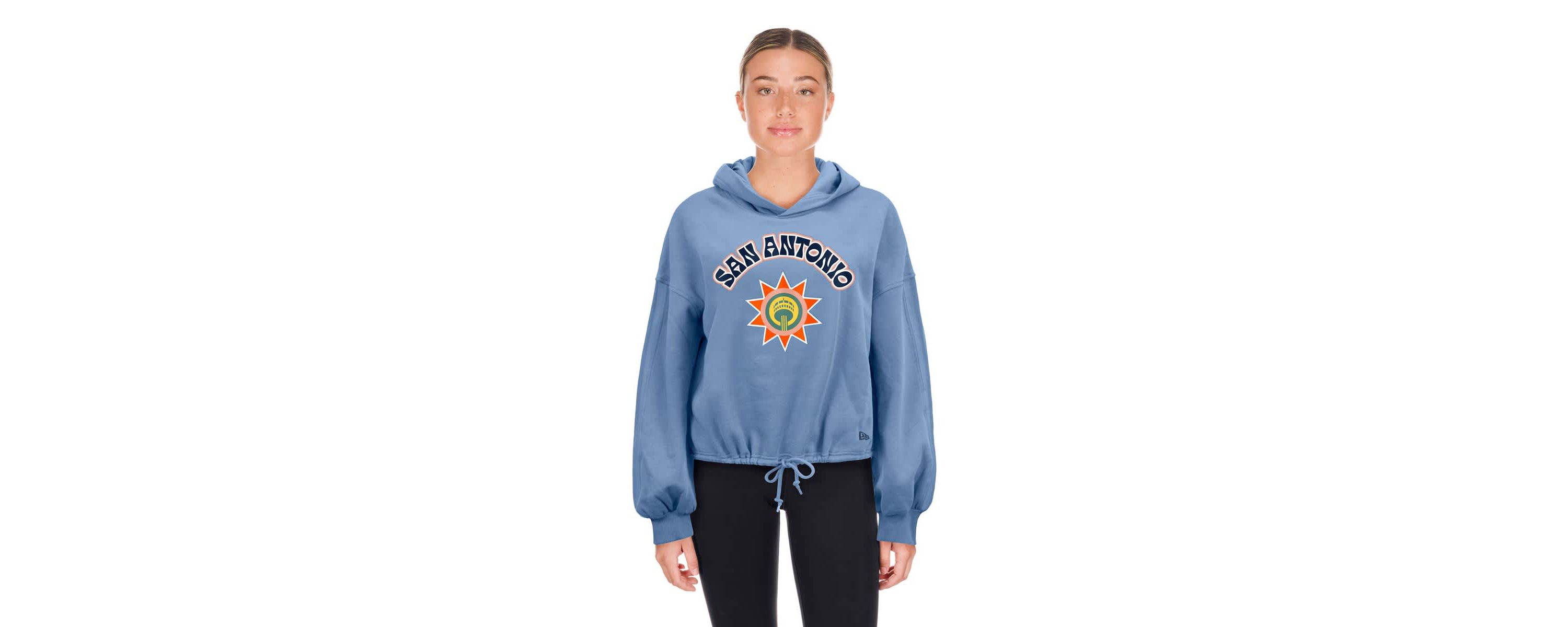NBA Light San Antonio Spurs 2024/25 City Edition Cropped Pullover Hoodie