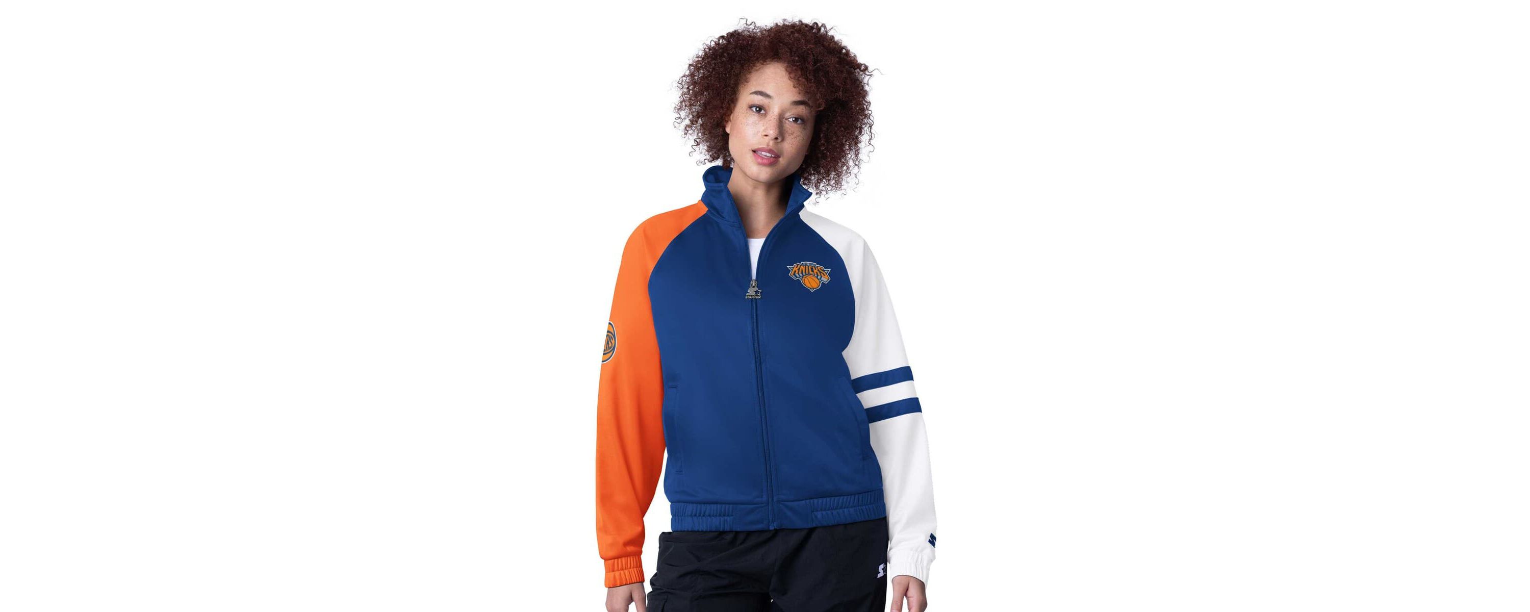 NBA New York Knicks Line Up Dolman Raglan Full-Zip Track Jacket