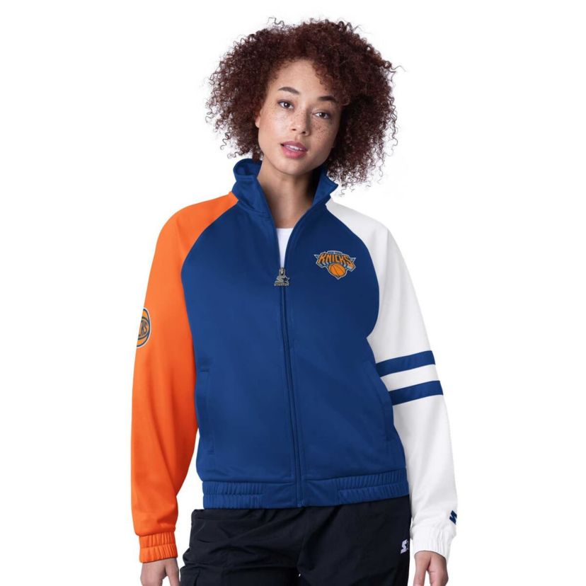 NBA New York Knicks Line Up Dolman Raglan Full-Zip Track Jacket