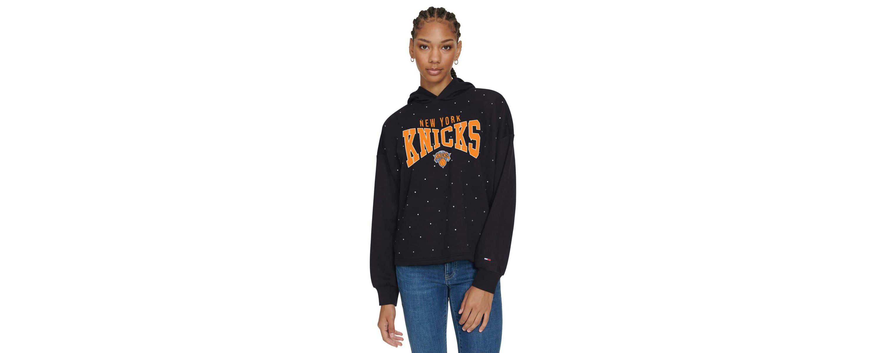 NBA New York Knicks Stella Cropped Pullover Hoodie