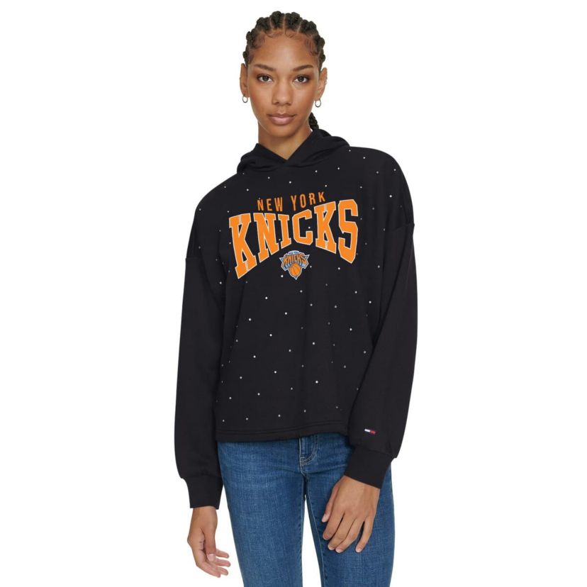 NBA New York Knicks Stella Cropped Pullover Hoodie