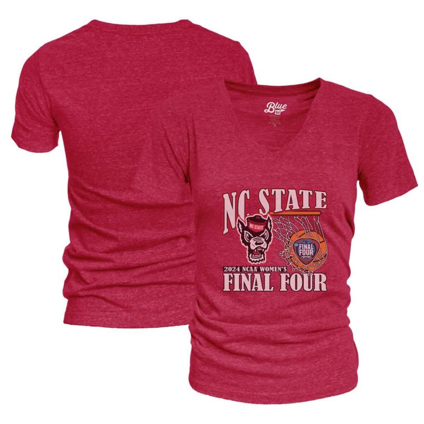 NCAA NC State Wolfpack 2024 NCAA Basketball Tournament March Madness Final Four Tri-Blend V-Neck T-Shirt