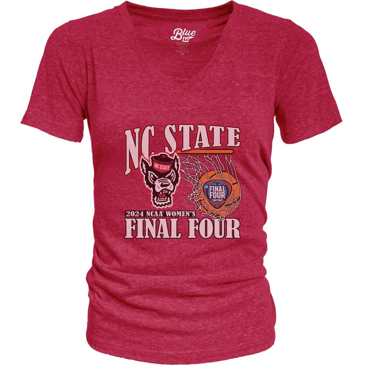 NCAA NC State Wolfpack 2024 NCAA Basketball Tournament March Madness Final Four Tri-Blend V-Neck T-Shirt
