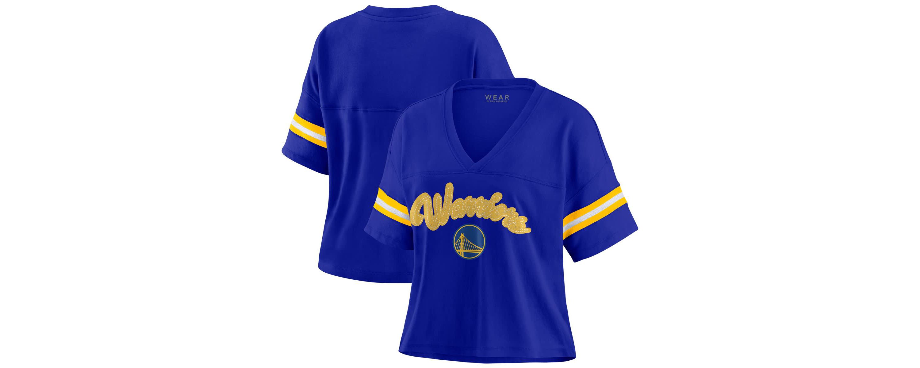 NBA Golden State Warriors Plus Size Color Block Boxy V-Neck T-Shirt