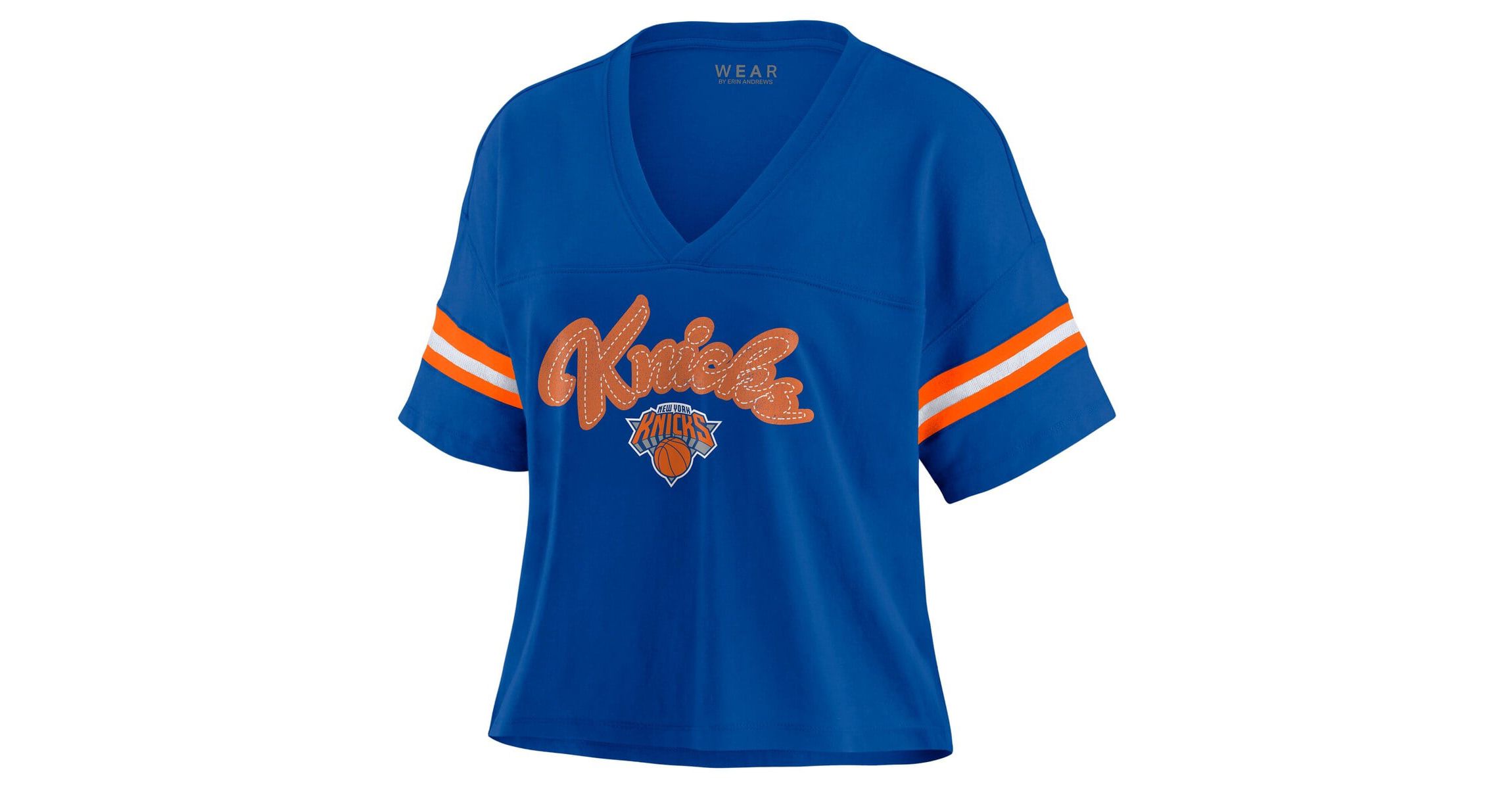 NBA New York Knicks Plus Size Color Block Boxy V-Neck T-Shirt