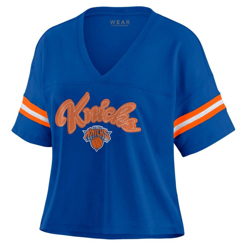 NBA New York Knicks Plus Size Color Block Boxy V-Neck T-Shirt