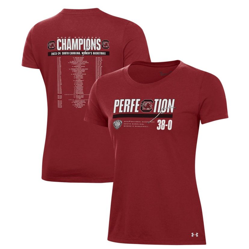 NCAA Under Armour South Carolina Gamecocks 2024 NCAA Basketball National s Schedule T-Shirt