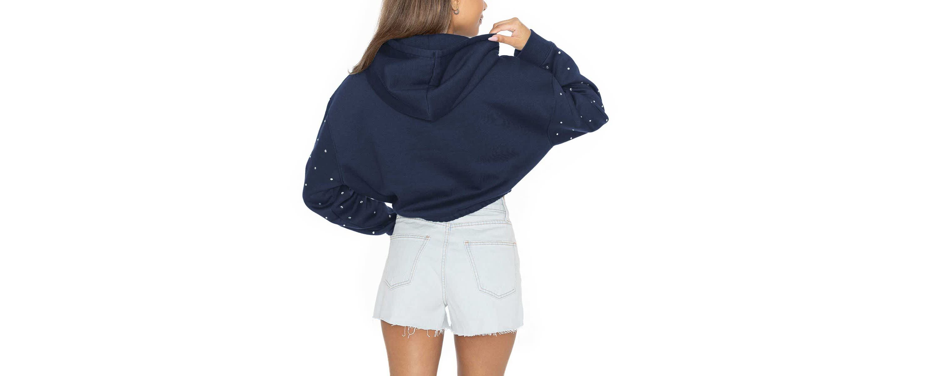 NCAA Michigan Wolverines Cant Lose Rhinestone Cropped Pullover Hoodie