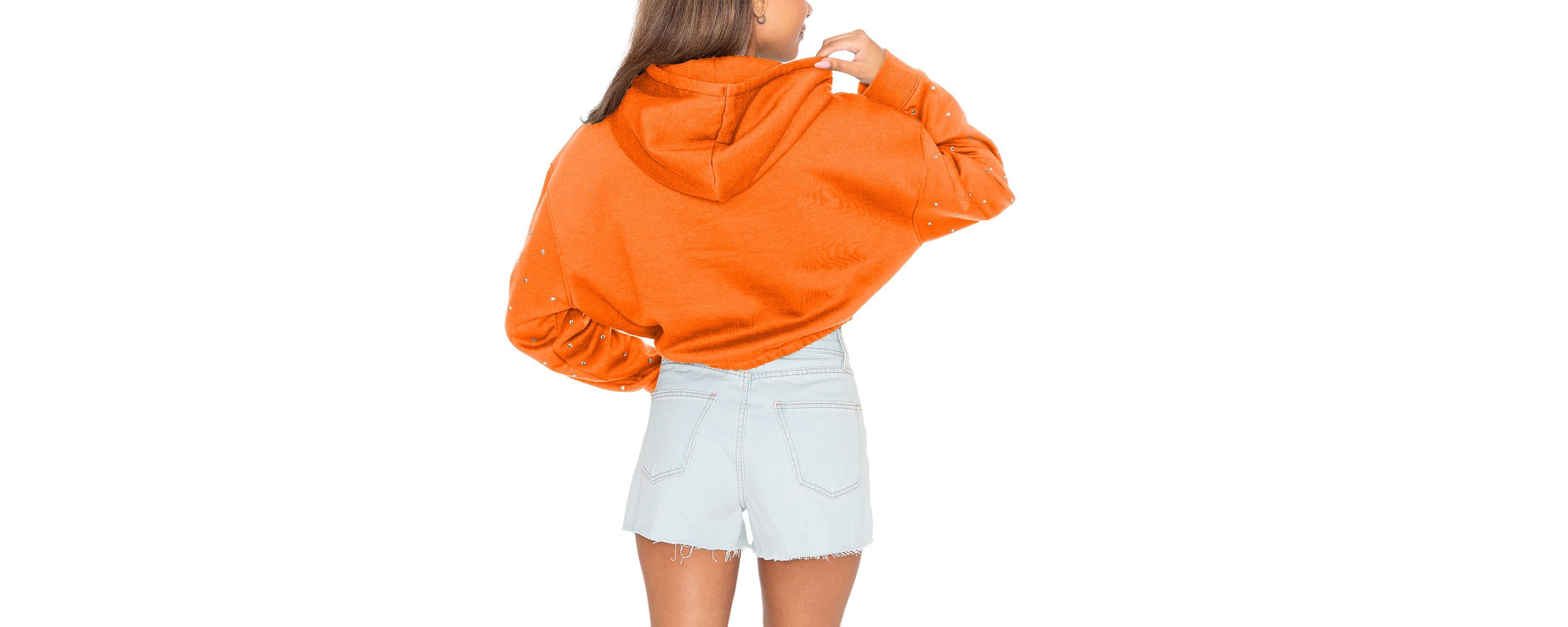 NCAA Tennessee Tennessee Volunteers Cant Lose Rhinestone Cropped Pullover Hoodie