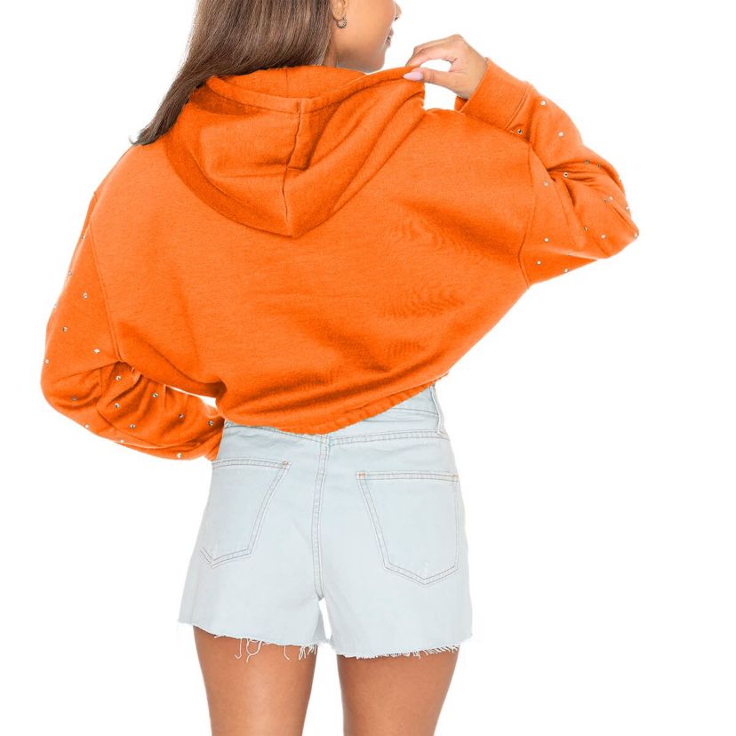 NCAA Tennessee Tennessee Volunteers Cant Lose Rhinestone Cropped Pullover Hoodie