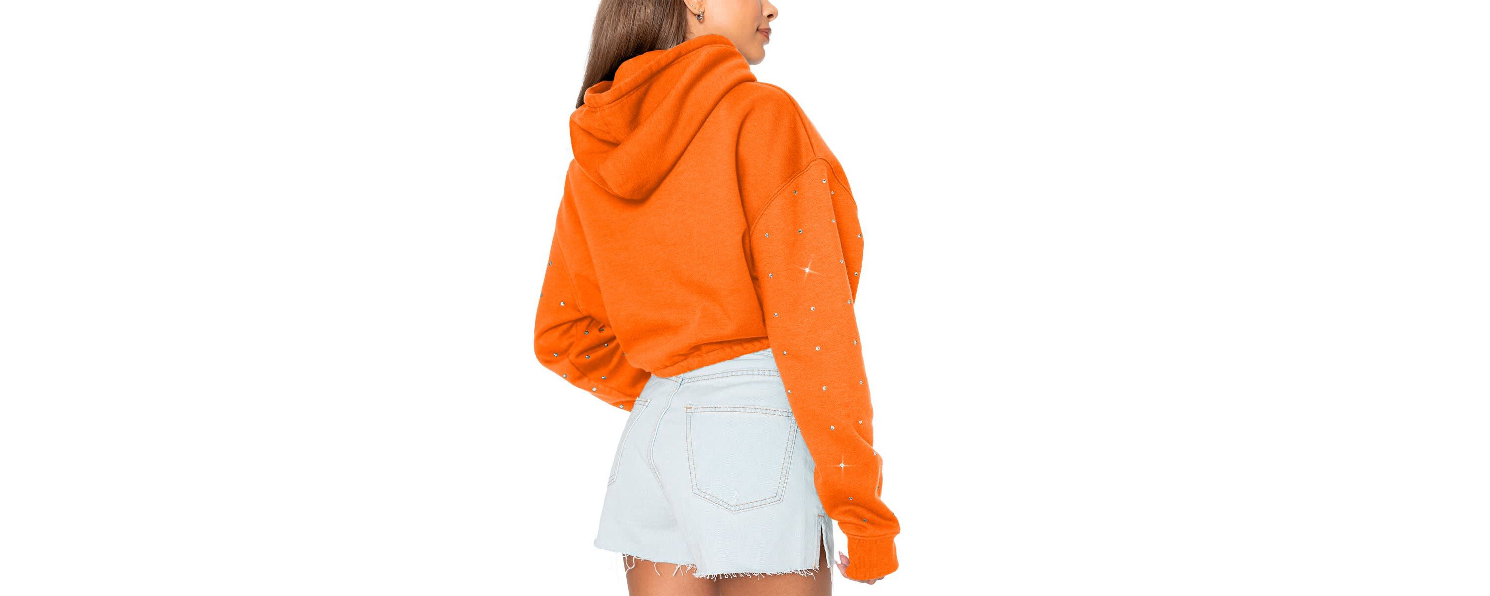 NCAA Tennessee Tennessee Volunteers Cant Lose Rhinestone Cropped Pullover Hoodie