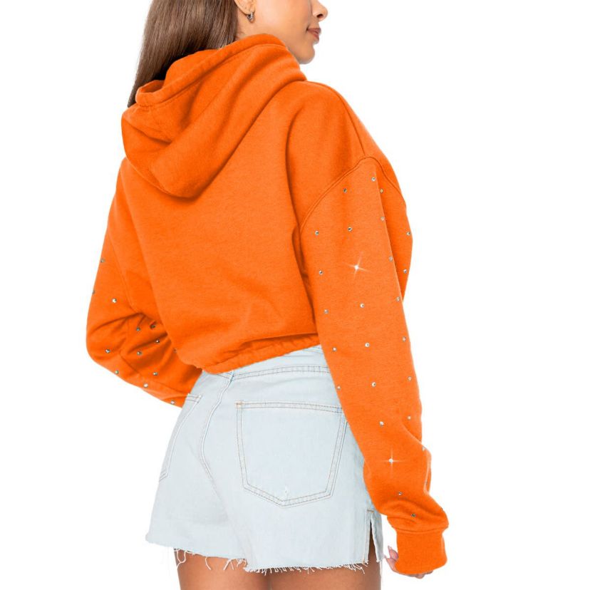 NCAA Tennessee Tennessee Volunteers Cant Lose Rhinestone Cropped Pullover Hoodie