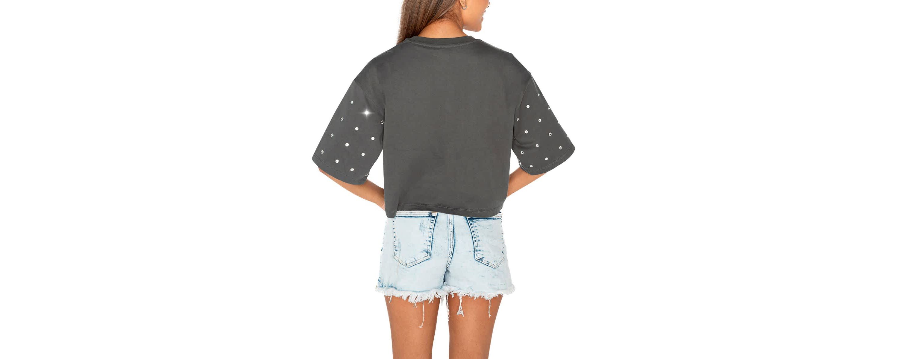 NCAA Florida State Seminoles Go Time Rhinestone Crop T-Shirt