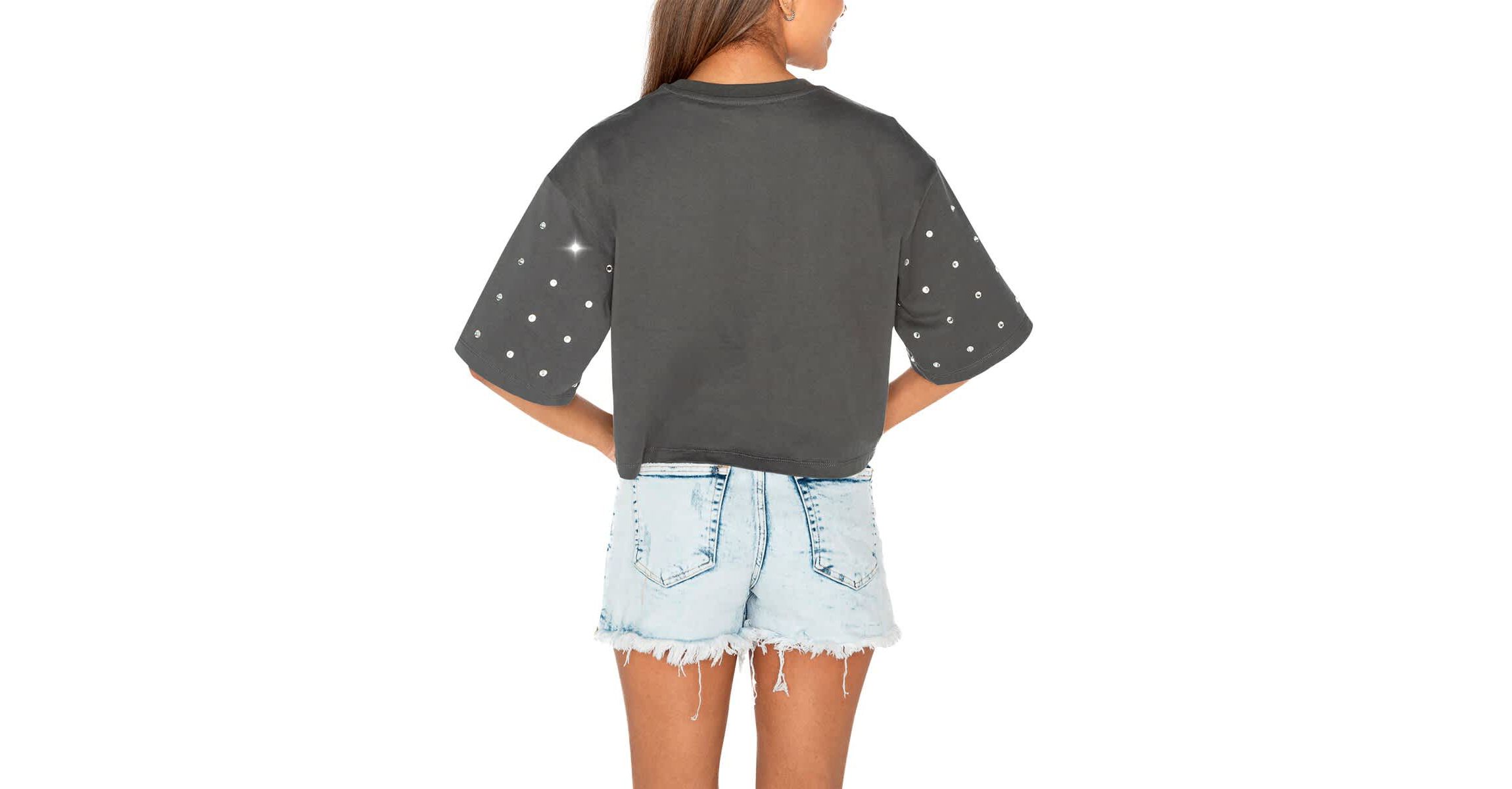 NCAA Auburn Tigers Go Time Rhinestone Crop T-Shirt