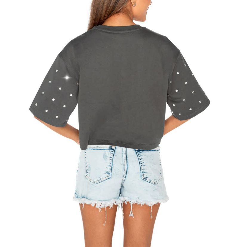 NCAA Auburn Tigers Go Time Rhinestone Crop T-Shirt